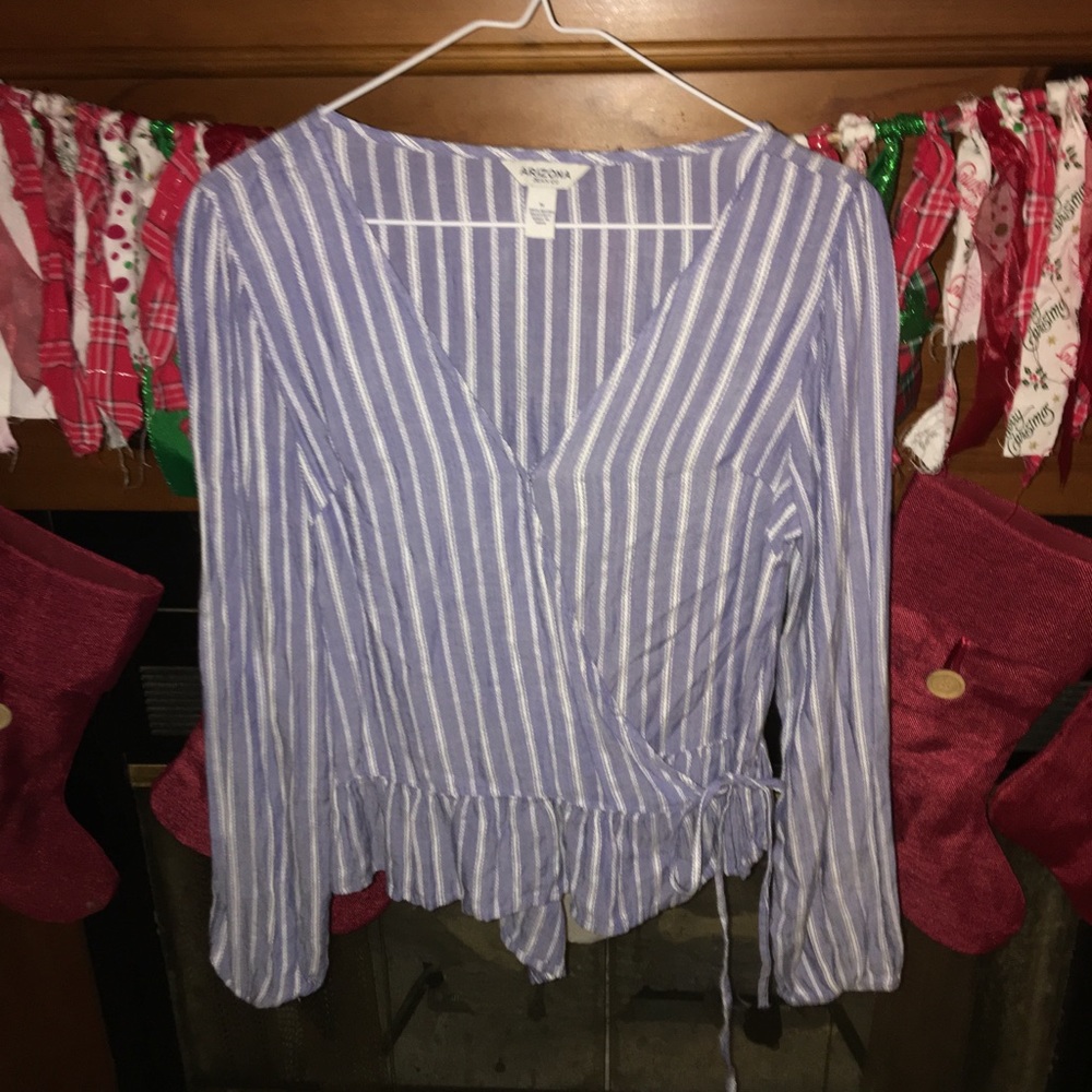 Blue and White Blouse